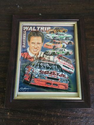 Darrell Waltrip Autograph Signed Nascar Photo In Frame