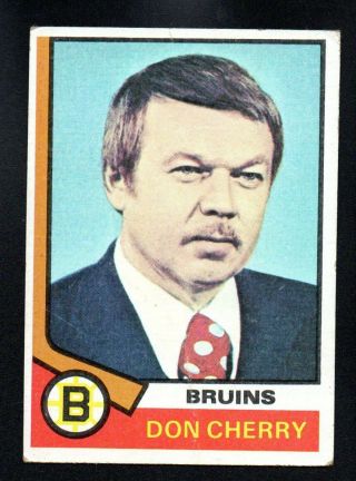 Don Cherry Rookie Bruins 1974 - 75 Topps 161 Very Good