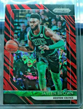 Jaylen Brown 2018 - 19 Panini Prizm Tiger Stripe Choice Boston Celtics