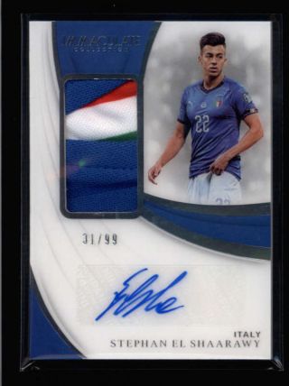Stephan El Shaarawy 2018/19 Immaculate Jersey Patch Autograph Auto 31/99 Fd6007