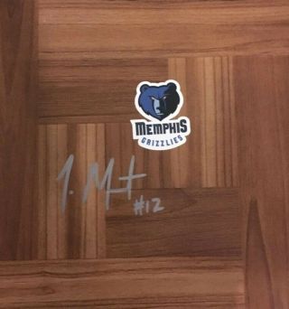Ja Morant Autographed Memphis Grizzlies 12x12 Floorboard