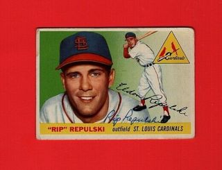 1955 Topps Rip Repulski - St Louis Cardinals Autographed Card - (d.  1993)