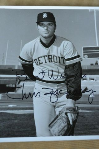 Chris Zachary Vintage Autographed Signed 8x10 Photo Detroit Tigers Circa 1972