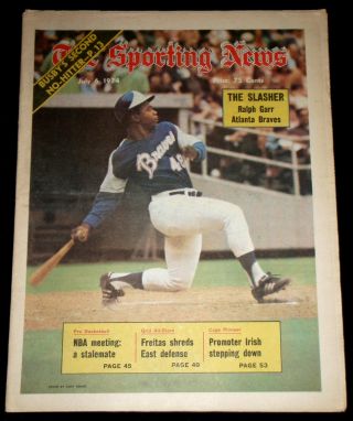 July 6,  1974 The Sporting News Ralph Garr (ex) Atlanta Braves