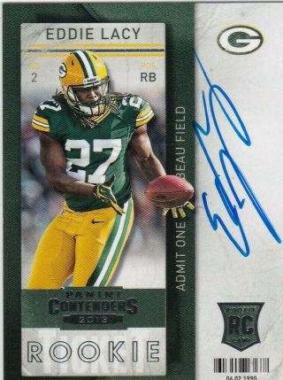 Eddie Lacy Green Bay Packers 2017 Panini Contenders Rookie Ticket 208 Auto Rc