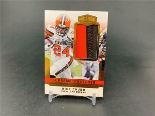 2018 Panini Plates & Patches Nick Chubb Rookie Supreme Swatches Patch 76/99