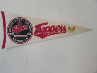 Edmonton Trappers Pacific Coast Baseball League 1984 Champions Pennant