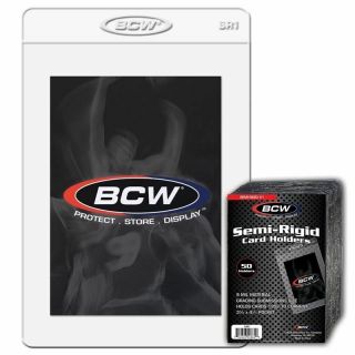 (25) Bcw Semi Rigid Card Holder Saver 1 - Psa Bgs Grading Submission Size -