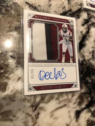 Deebo Samuel 2019 National Treasures Rpa Rc On Card Auto/patch 2/99 49ers