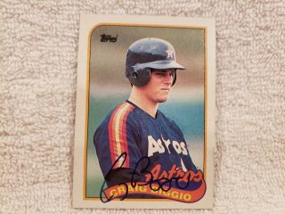 Sweet 1989 Topps 49 Craig Biggio Autographed Rookie Card,  Houston Astros,