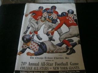 24th Annual All - Stars Football Game College All - Stars Vs York Giants 1957