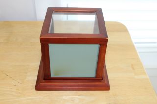 Glass Display Case With Wood Base and Mirrored Back Square Cube 5