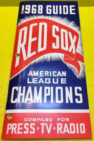 1968 Boston Red Sox Media Guide Mlb Baseball Record Book Program Yearbook