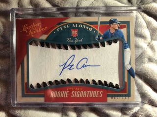 2019 Leather And Lumber Pete Alonso Rookie Signatures Black Stiching /125