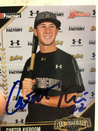 Carter Kieboom 2016 Bowman Under Armour All - American Signed Card Nationals Rc