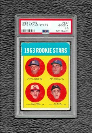 1963 Topps Pete Rose Rookie 537 Psa 2.  5 Good,
