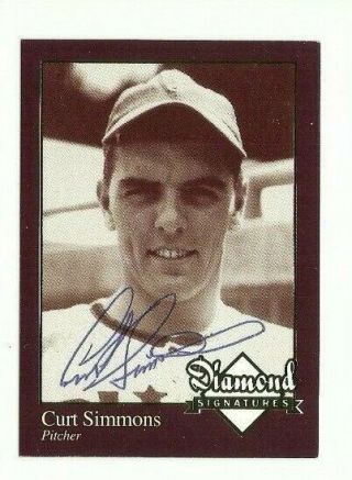 Curt Simmons 2006 Diamond Signatures Autographed Signed Card Phillies