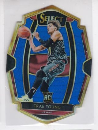 2018 - 19 Trae Young /249 Panini Select Hawks Rookie Card Die - Cut Refractor
