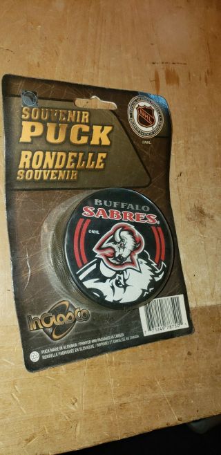 Vintage Buffalo Sabres Hockey Puck Nhl Inglas Co In Package