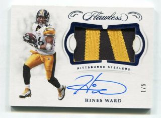 2018 Panini Flawless Hines Ward Jersey Patch Auto Autograph 1/5