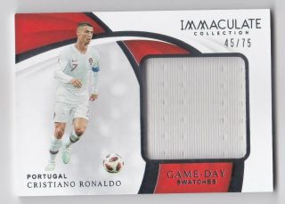 2019 Panini Immaculate Cristiano Ronaldo Game - Day Swatches Jersey 45/75 Portugal