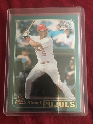 2001 Topps Chrome Traded Albert Pujols St Louis Cardinals 596 Baseball Card