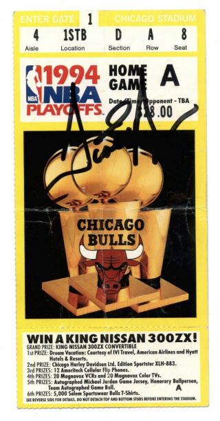 Scottie Pippen Bulls Hof Signed Auto Full 1994 Playoff Game Ticket - Jsa