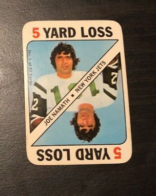 1971 Topps Football Game Card Joe Namath York Jets 3 5 Yard Loss Hof Mvp Sb
