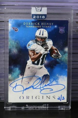 2018 Honors Derrick Henry Encased Recollection Rc Auto Autograph 2/3 Titans Rw