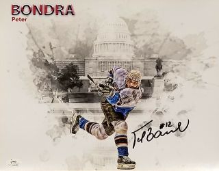 Washington Capitals,  Peter Bondra Signed 8x10 Custom Photo With Authentication