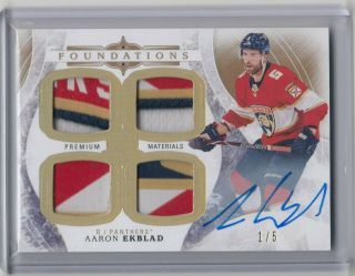 2017 - 18 The Cup Aaron Ekblad Foundations Patch Auto /5 Florida Panthers