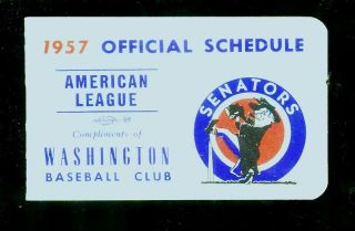 1957 American League Baseball Booklet Schedule,  Sponsored By Washington Senators