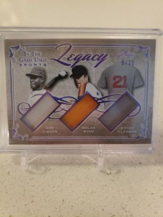 2019 Leaf In The Game Nolan Ryan Gibson Clemens Legacy Game Jersey /15