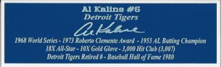 Al Kaline Autograph Nameplate Detroit Tigers Photo Baseball Jersey Glove Bat