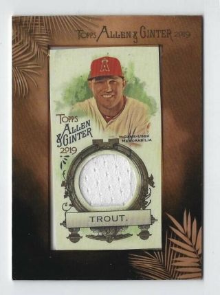 2019 Topps Allen & Ginter Mfr - Mt Mike Trout Mini Framed White Relic Angels
