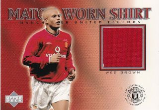Epl - 2002 Upper Deck Manchester United Match Worn Shirt Card - Wes Brown.