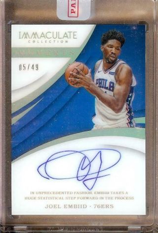 2017 - 18 Immaculate Moments Joel Embiid Auto 05/49
