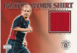 Epl - 2002 Upper Deck Manchester United Match Worn Shirt Card - Henning Berg.