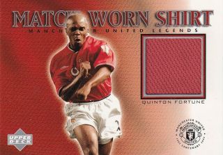 Epl - 2002 Upper Deck Manchester United Match Worn Shirt Card - Quinton Fortune.