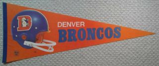 Vintage Denver Broncos Full Size Nfl Football Pennant 3d Style