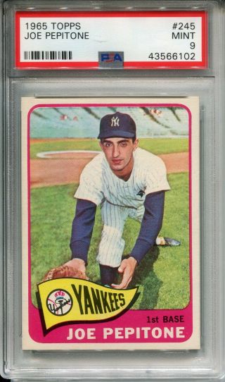 1965 Topps 245 Joe Pepitone Psa 9 York Yankees