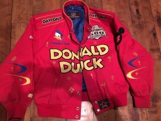 Red 2004 Daytona 500 Nascar Donald Duck Disney Racing Jacket Coat Youth Xl