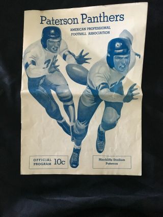 Paterson Panthers American Professional Football Association Hinchliffe Program