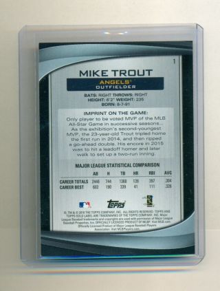 2016 Topps Gold Label Class 3 Mike Trout 18/25 2