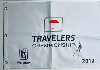 Jordan Spieth Signed Autograph 2019 Travelers Championship Golf Flag Proof