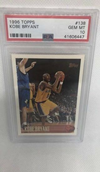 1996 Topps 138 Kobe Bryant Basketball Card Psa Graded Gem 10