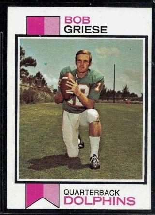 1973 Topps Football Miami Dolphins Bob Griese Card Bowl Viii 295 Ex - Mt
