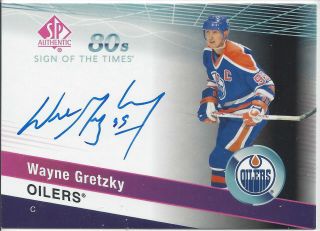 2018 - 19 Upper Deck Sp Authentic Wayne Gretzky Sign Of The Times Auto St80 - Wg Ssp