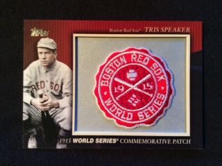 Tris Speaker 2010 Topps World Series Commemorative Patch Mcp - 1 Red Sox
