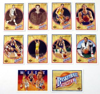 1991 - 92 Upper Deck Complete Jerry West Heroes 10 Card Insert Set
